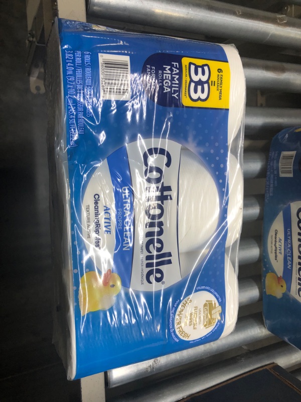 Photo 3 of Cottonelle Ultra Clean Toilet Paper with Active CleaningRipples Texture, Strong Bath Tissue, 6 Family Mega Rolls (6 Family Mega Rolls = 33 Regular Rolls), 388 Sheets per Roll