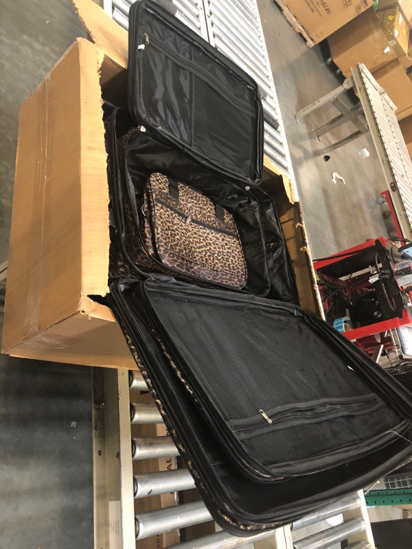 Photo 2 of Rockland Jungle Softside Upright Luggage, Leopard, 4-Piece Set (14/19/24/28)