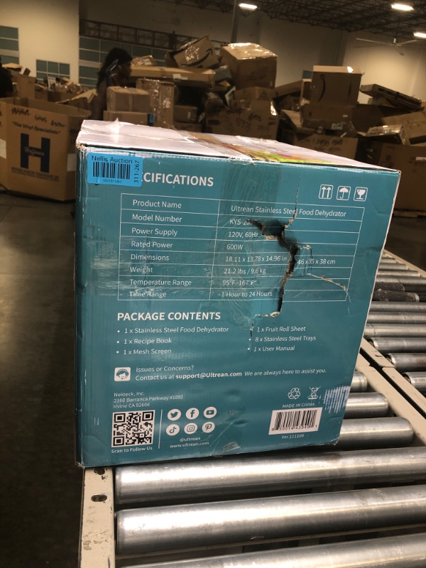 Photo 1 of Ultrean 8 Trays Food Dehydrators with Adjustable Digital Timer and Temperature Control, Stainless Steel Dryer Machine for Fruit, Veggies, Meat, Dog Treats, Herbs, Listed/FDA Compliant