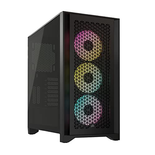 Photo 1 of CORSAIR ICUE 4000D RGB Airflow - Mid Tower - Extended ATX - Windowed Side Panel (tempered Glass) - No Power Supply (ATX) - Black - USB/Audio