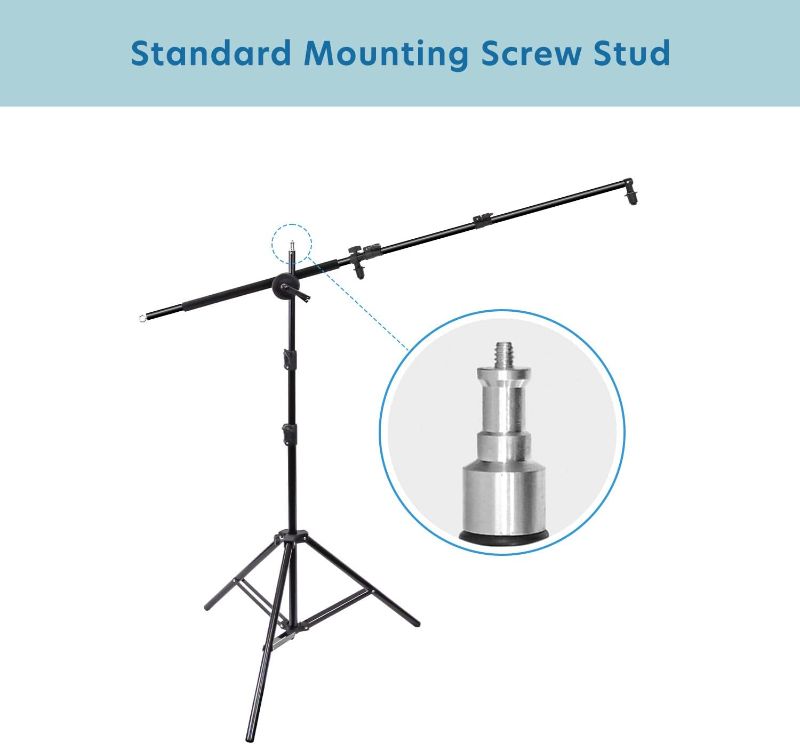 Photo 1 of LimoStudio Photo Studio 92" Tall Lighting Reflector Arm Stand Reflector Stand Holder Boom Arm, Light Stand, Sandbags Saddlebag, Adapter Clamp Connects Boom Arm to Stand, AGG812