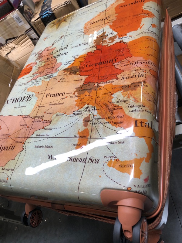 Photo 4 of World Traveler Europe 4-Piece Spinner Luggage Set with TSA Lock, Brown