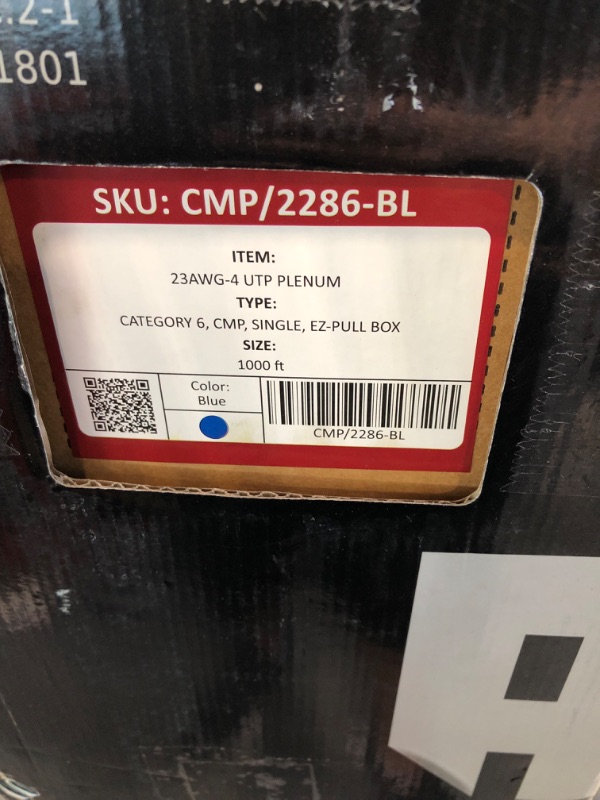 Photo 3 of CAT6 Plenum (CMP) Cable 1000FT | Network Analyzer Test Passed | 23AWG 4Pair, Solid 550MHz Network Cable 10Gigabit UTP, Available in Blue, White, Green, Gray, Black, Red & Yellow Color (Blue)