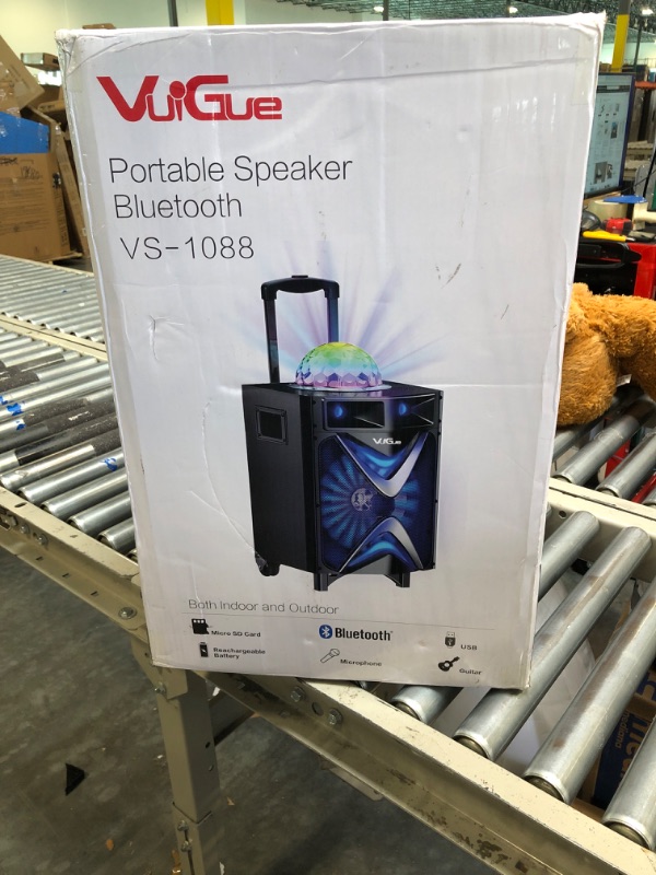 Photo 1 of 
Roll over image to zoom in
Karaoke Machine for Adults & Kids, VeGue Bluetooth Speaker PA System with 2 Wireless Microphones, 10'' Subwoofer, Disco Ball LED Light, Singing Machine for Home Karaoke, Party, Church (VS-1088)