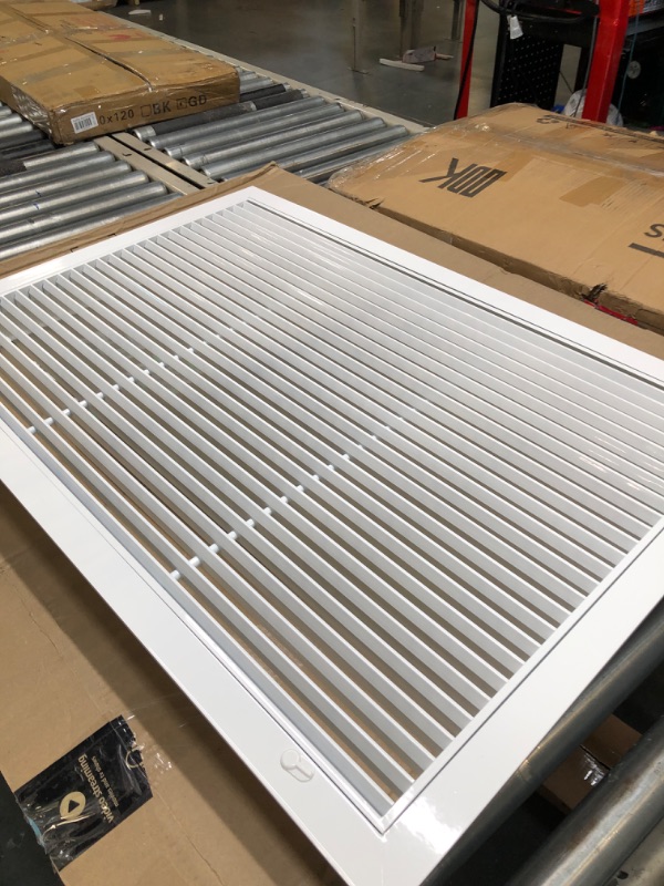 Photo 3 of 30" X 20" Aluminum Return Filter Grille - Easy Airflow - Linear Bar Grilles [Outer Dimensions: 31.75w X 21.75h]