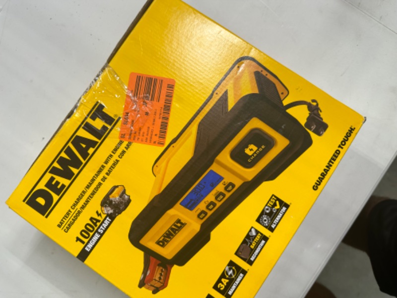 Photo 1 of DEWALT DXAEC100 DXAEC100 Professional 30-Amp Battery Charger and 3-Amp Maintainer with 100-Amp Engine Start, Yellow