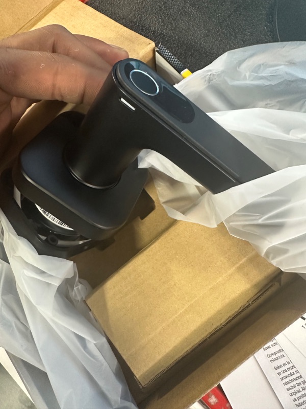 Photo 1 of Matte Black Electronic Lever Door Lock with Biometric Fingerprint Deadbolt