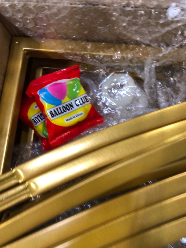 Photo 1 of Fomcet 8FT Large Gold Round Backdrop Stand Metal Circle Wedding Balloon Floral Flower Arch Frame for Anniversary Birthday Party Valentine Ceremony Wedding Decorations Thickend Square Tubes