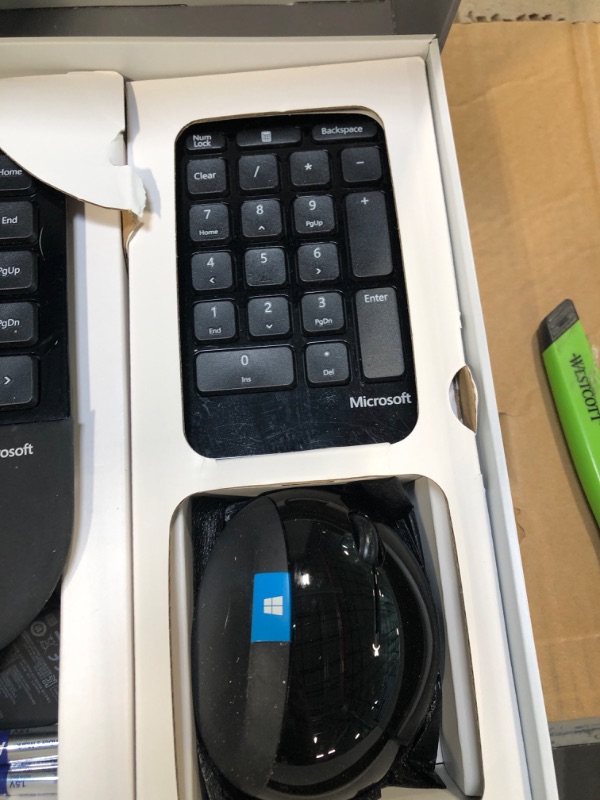 Photo 1 of Microsoft Sculpt Ergonomic Wireless Desktop Keyboard and Mouse - Black. Wireless , Comfortable, Ergonomic Keyboard and Mouse Combo with Split Design and Palm Rest.