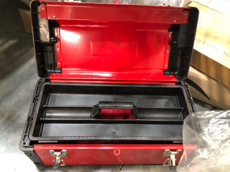 Photo 1 of BIG RED TRJF-C305ABD Torin Garage Workshop Organizer: Portable Steel and Plastic Stackable Rolling Upright Trolley Tool Box with 3 Drawers, Red