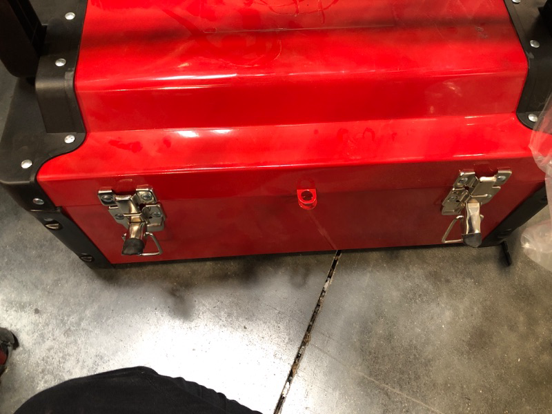 Photo 1 of BIG RED TRJF-C305ABD Torin Garage Workshop Organizer: Portable Steel and Plastic Stackable Rolling Upright Trolley Tool Box with 3 Drawers, Red