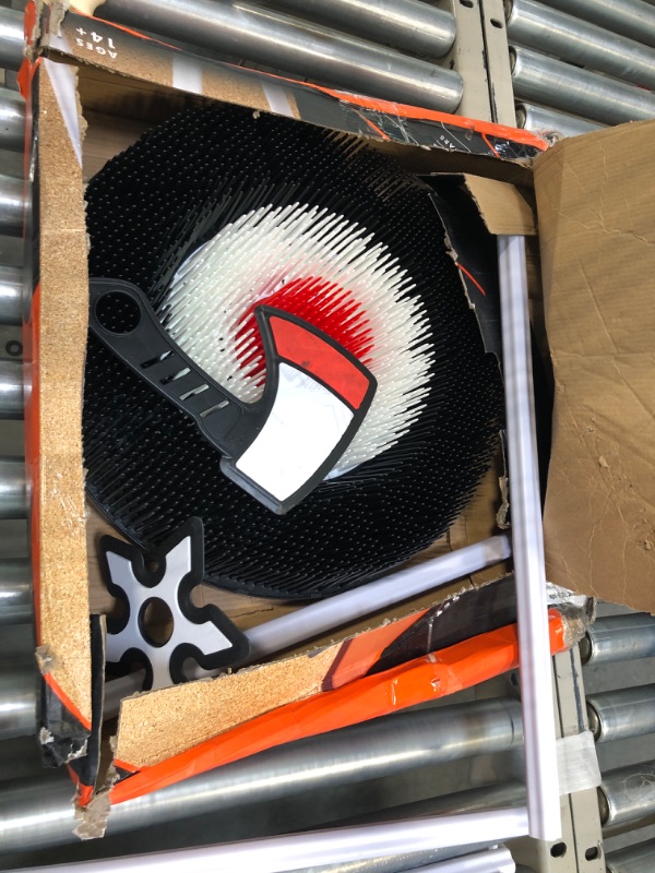 Photo 1 of BLACK SERIES The Axe Throwing Target Set, 3 Throwing Axes and Bristle Target, Active and Safe Play, Blunted Edges and Lightweight Plastic, Indoor or Outdoor Use and Backyard Fun