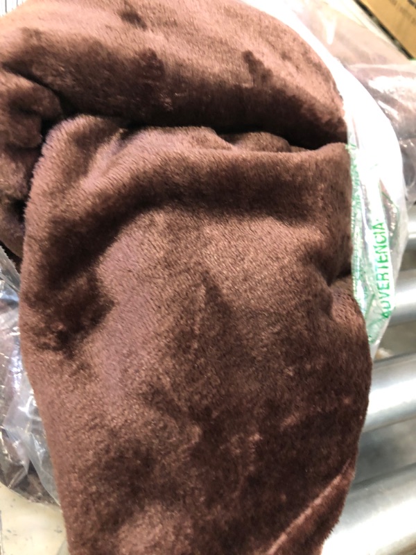 Photo 2 of allgala 60x90 Super Soft Flannel Plush Light Weight Throw Blanket-Chocolate-BLK82501 Chocolate 60x90