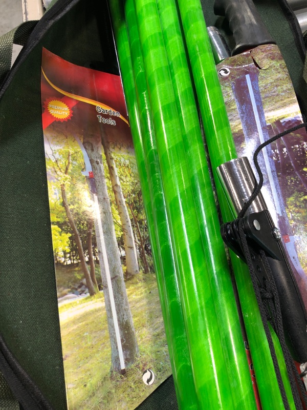 Photo 1 of 26 Feet Tree Pole Pruner Manual Branches Trimmer Tree Branch Garden Tools Loppers Hand Pole Saws Extendable Height Adustable System for Sawing and Shearing 26FT