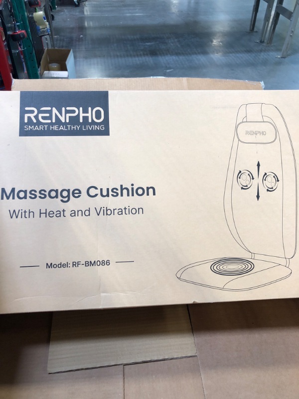 Photo 1 of RENPHO Back Massager, S-Shaped Shiatsu Massage Seat Cushion with Vibration, Heat, Deep Kneading Rolling, Massage Chair Pad for Shoulder, Waist,Hips,Muscle Pain Relief, Home/Office Gray