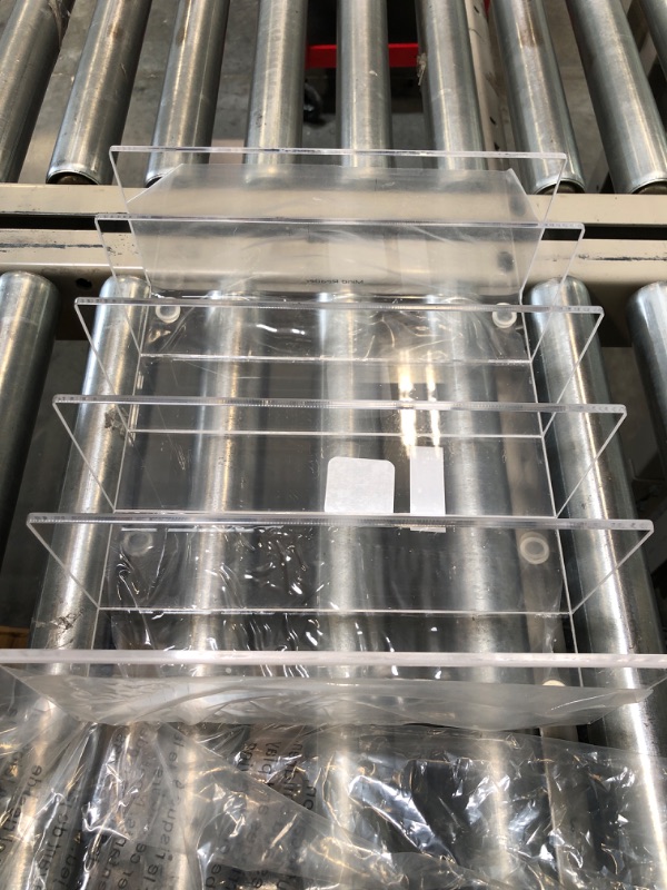 Photo 1 of Mind Reader A5CFILE-CLR 5 Compartment Vertical Acrylic File Holder, Clear Acrylic, File Folder Sorter, Desktop File Sorter Organizer, Clear