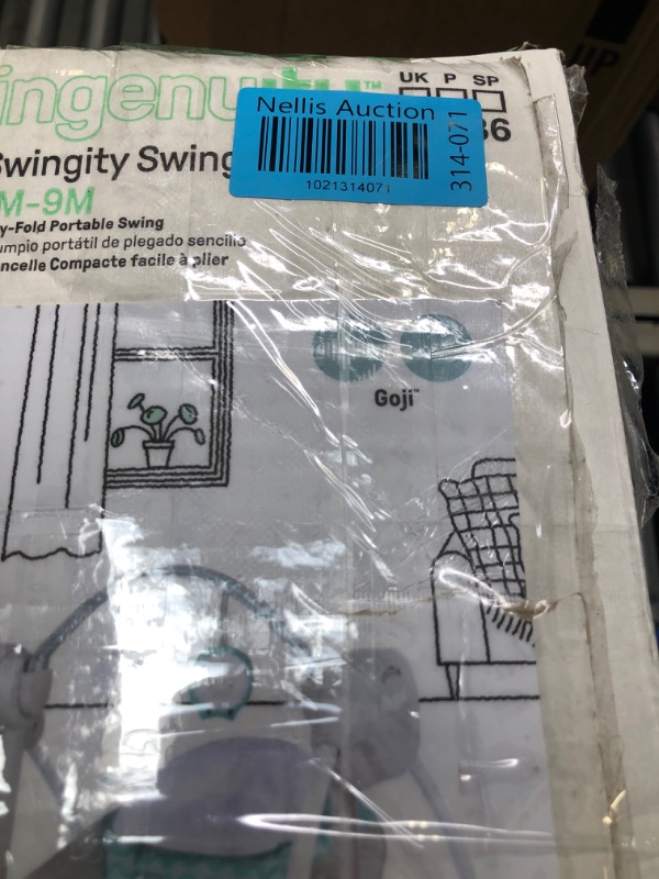 Photo 1 of Ity by Ingenuity Swingity Swing Easy-Fold Portable Baby Swing, Goji, Blue