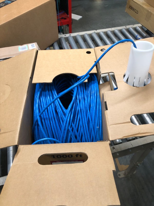 Photo 3 of CAT6 Plenum (CMP) Cable 1000FT | Network Analyzer Test Passed | 23AWG 4Pair, Solid 550MHz Network Cable 10Gigabit UTP, Available in Blue, White, Green, Gray, Black, Red & Yellow Color (Blue)