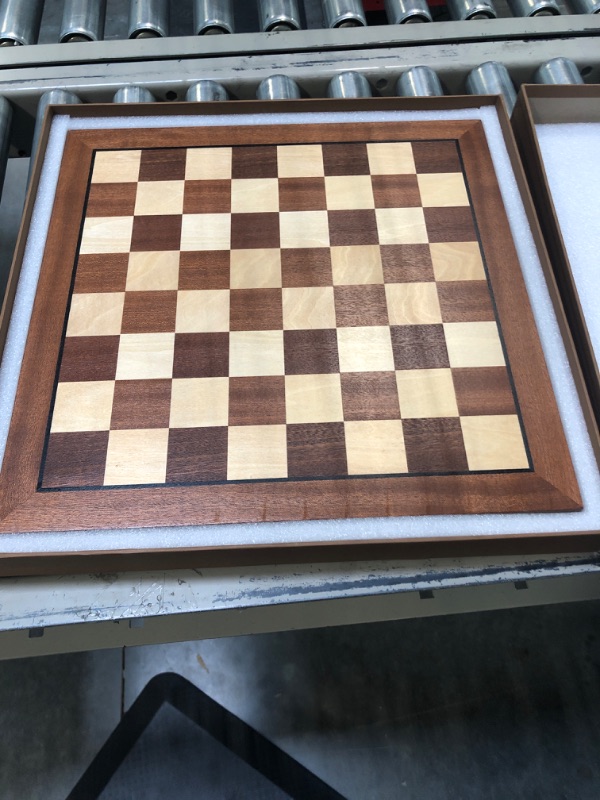 Photo 3 of AMEROUS 15'' x 15'' Wooden Chess Board No Pieces , Professional Tournament Chessboard Only with Gift Package - Chess Rules, Portable Chess Board for Beginners, Kids, Adults
