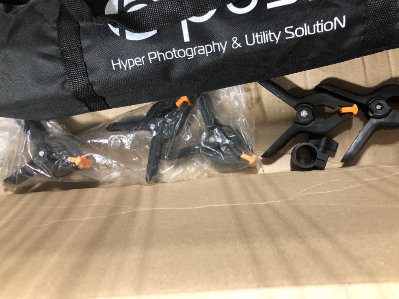 Photo 4 of HPUSN Backdrop Stand - 10ft x 7ft Adjustable Photoshoot Backdrop - Photo Backdrop Stand for Parties - Backdrop Includes Travel Bag, Sand Bags, Clamps - Photo Video Studio BS01

**MISSING SECOND TRIPOD AND 2 CLAMPS
**SOLD FOR PARTS