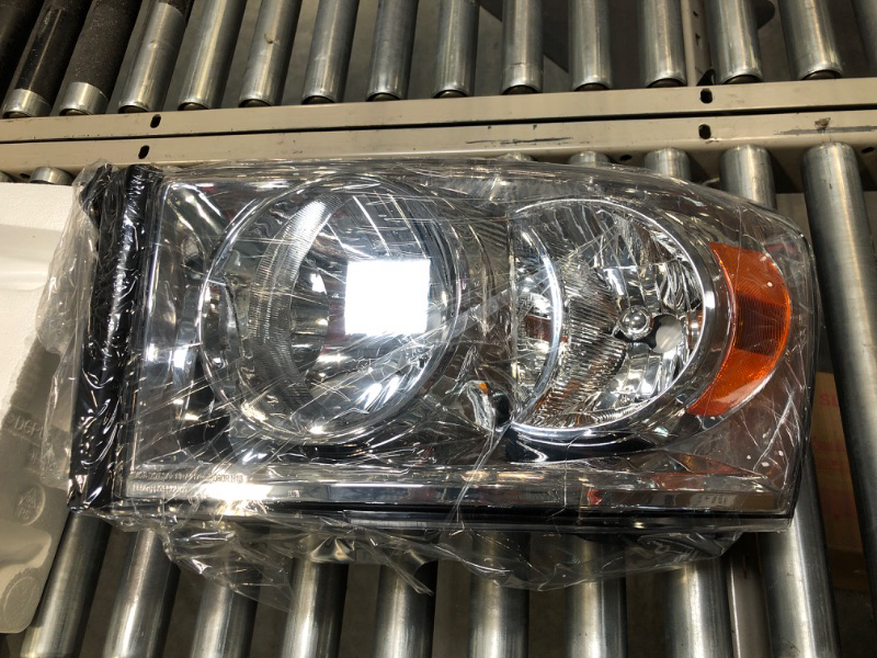 Photo 2 of AXLAHA 2006-2008 Dodge Ram Headlights Assembly for 2006 2007 2008 Dodge Ram 1500/2006 2007 2008 2009 Dodge Ram 2500 3500 Chrome Housing Amber Reflector Replacement Driver and Passenger Side A-Chrome Housing Amber Reflector