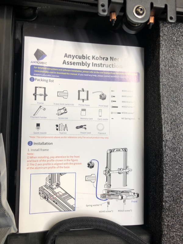 Photo 3 of Anycubic Kobra Neo 3D Printer, Pre-Installed 3D Printers with Direct Drive Extruder High Precision Printing and Easy Model Removal for Beginners Print Size 8.7x8.7x9.84in