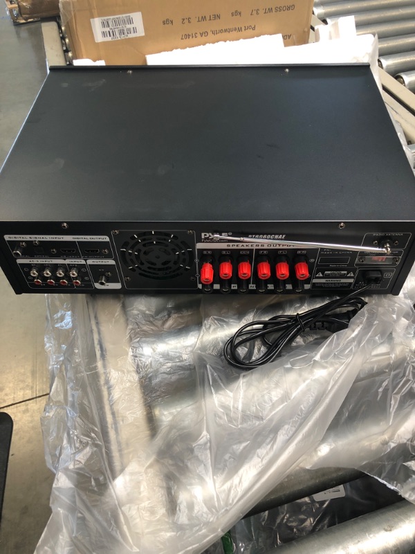 Photo 1 of 6-Channel Bluetooth Hybrid Home Amplifier - 2000W Home Audio Rack Mount Stereo Power Amplifier Receiver w/ Radio, USB/AUX/RCA/Mic, Optical/Coaxial, AC-3, DVD Inputs, Dual 10 Band EQ - Pyle PT6060CHAE 2000 Watt Amplifier
