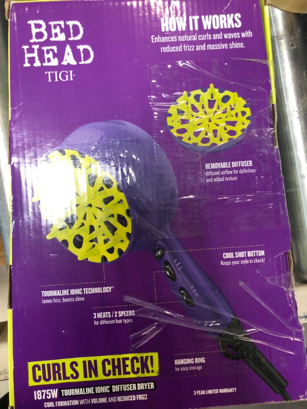 Photo 1 of Bed Head Curls-in-Check 1875W Hair Diffuser Dryer | Great for Curly Hair

*Working condition