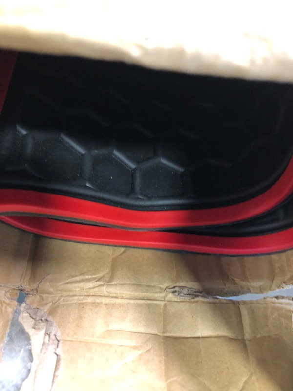 Photo 3 of Matericuo Golf Cart Floor Liner Mat Full Coverage Custom Fit for 2 and 2+2 Club Car Models Precedent 2004-2022/Onward & Tempo (2017-2022)/Villager & V4L (2019-2022 Red Trim Full Coverage