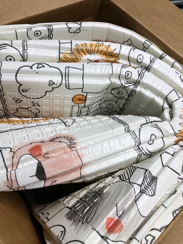 Photo 1 of JumpOff Jo - Large Waterproof Foam Padded Play Mat for Infants, Babies, Toddlers, Play Pens & Tummy Time, Foldable Activity Mat, 70 in. x 59 in. - Zoo Train