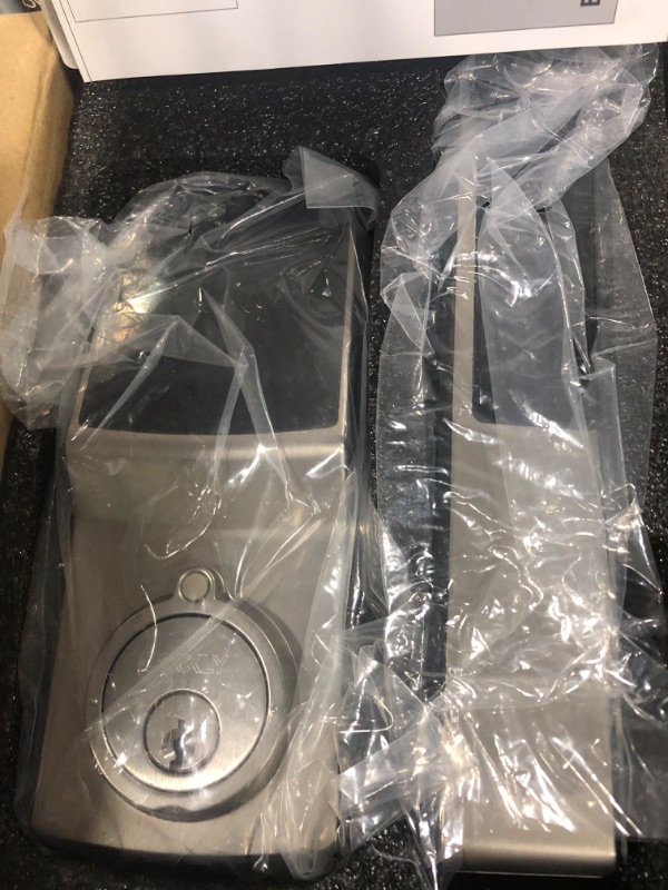 Photo 1 of Model-S Satin Nickel Single-Cylinder Alarmed Lock Deadbolt with Keypad, Bluetooth and Discrete PIN Code Input