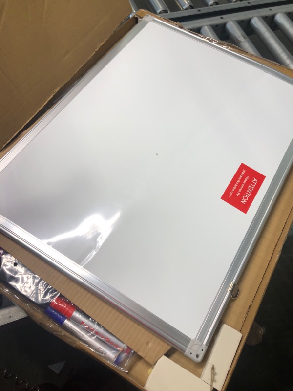 Photo 2 of Magnetic White Board for Wall 24 X 18 Inches, White Board Dry Erase Board Hanging Whiteboard with Aluminum Frame for Office Home 18x24 Inch