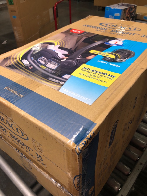 Photo 1 of Graco SnugFit 35 Infant Car Seat | Baby Car Seat with Anti Rebound Bar, Gotham With Anti-Rebound Bar 1 Count (Pack of 1) Gotham