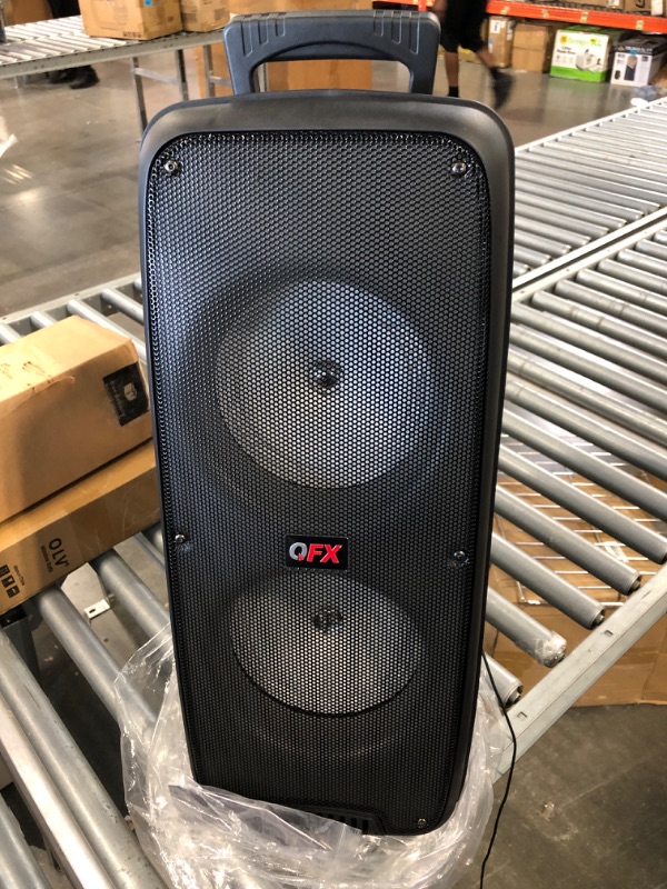 Photo 2 of QFX LMS-66 TWS Bluetooth Rechargeable Portable Speaker with Dual 6.5" Speakers, EDR Communication, and Liquid Motion Party Lights