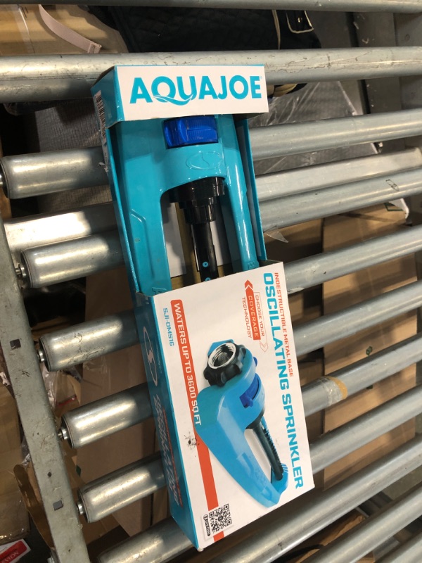 Photo 2 of Aqua Joe SJI-OMS16 Indestructible Metal Base Oscillating Sprinkler with Adjustable Spray, 3600-Square Foot Coverage 16 inch Oscillating Sprinkler