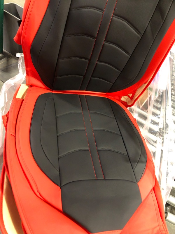 Photo 3 of FH Group Car Seat Covers Full Set Cloth, Van Red Red Full Set