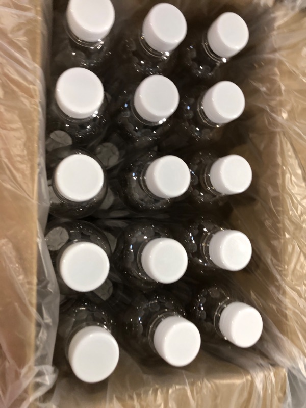 Photo 1 of 16 OZ Empty Plastic Juice Bottles Pack of 30 Clear Disposable Bulk Drink Bottles with White Tamper Evident Caps Lids (16 OZ, White) 16 OZ White
