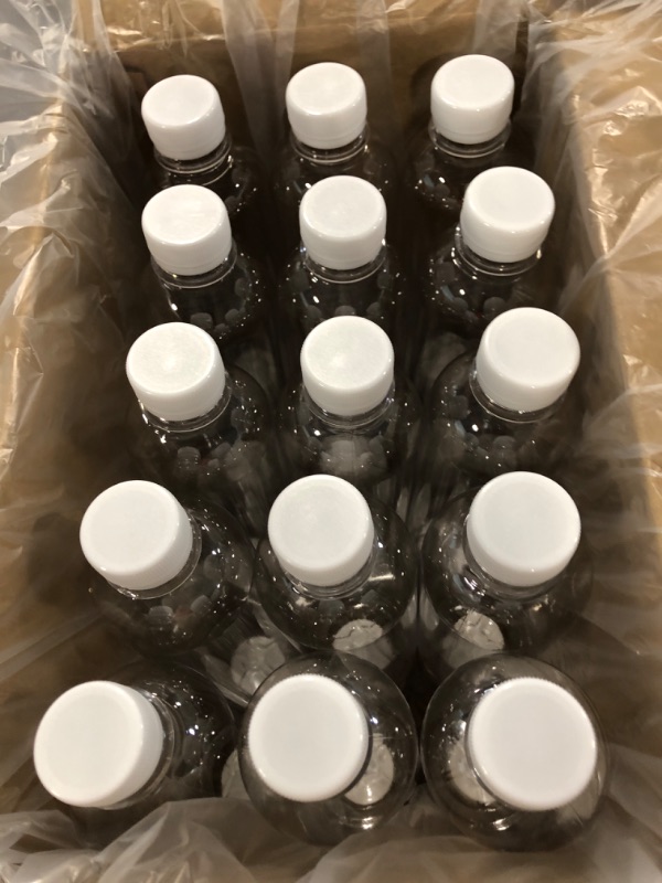 Photo 4 of 16 OZ Empty Plastic Juice Bottles Pack of 30 Clear Disposable Bulk Drink Bottles with White Tamper Evident Caps Lids (16 OZ, White) 16 OZ White