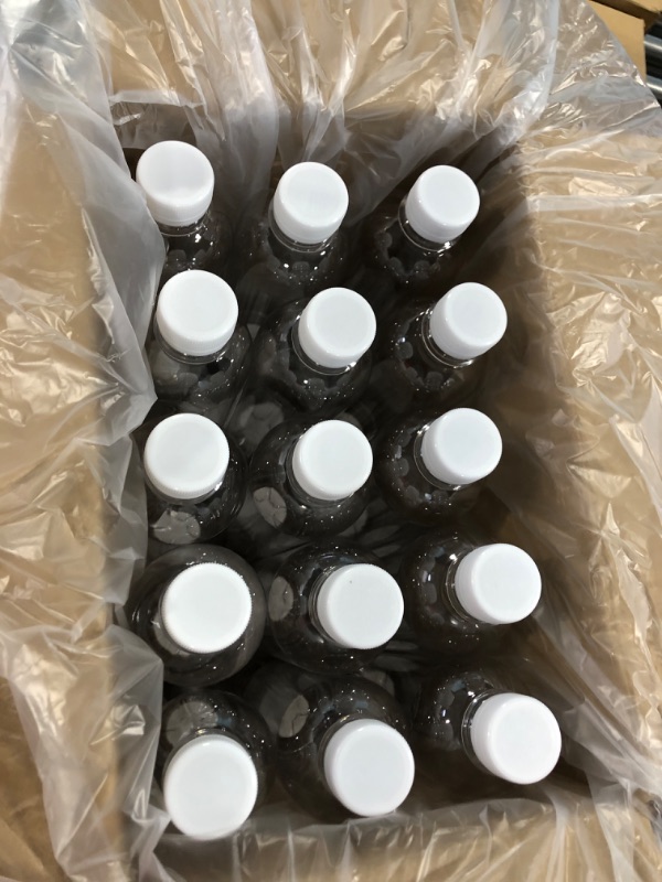 Photo 2 of 16 OZ Empty Plastic Juice Bottles Pack of 30 Clear Disposable Bulk Drink Bottles with White Tamper Evident Caps Lids (16 OZ, White) 16 OZ White