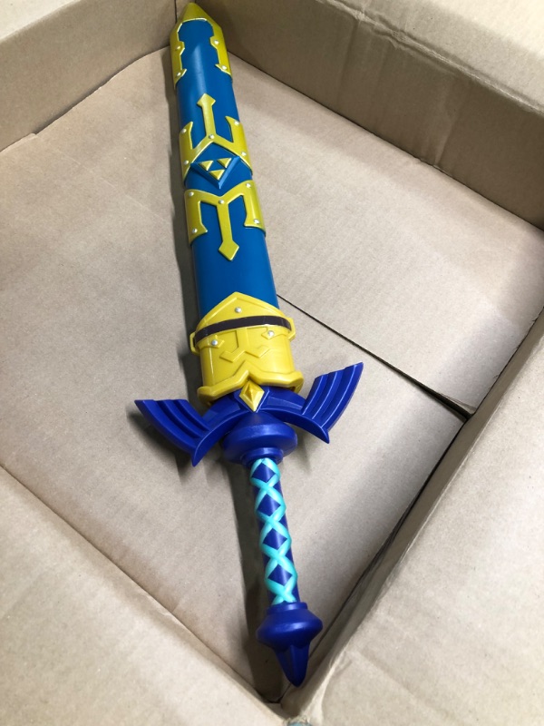 Photo 3 of 36" Foam Blue Zelda Sword W/Plastic Scabbard
