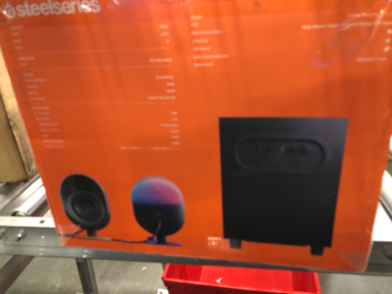 Photo 2 of SteelSeries Arena 7 Illuminated 2.1 Desktop Gaming Speakers – 2-Way Speaker Design – Powerful Bass, Subwoofer – RGB Lighting – USB, Aux, Optical, Wired – Bluetooth – PC, PlayStation, Mobile, Mac
