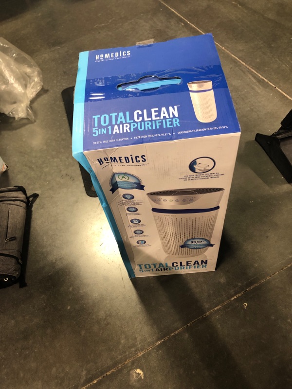 Photo 1 of BREATHE EASIER – The Homedics 5-in-1 UV-C Air Purifier reduces pollen, pet dander, germs, smoke, and more with 5 lines of defense to achieve clean air for all; perfect as a large room air purifier and for spaces up to 1,192 sq. ft