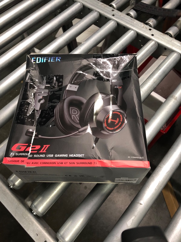 Photo 2 of Edifier G2II Gaming Headset for PC PS4 USB Wired Gaming Headphones with 7.1 Surround Sound with Noise Canceling Microphone and RGB Light 50mm Driver Compatible with Mac Desktop PC Black B_ED-G2 II