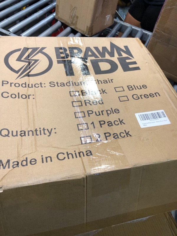 Photo 1 of BRAWNTIDE Wide Stadium Seat Chair - Extra Thick Padding, 2 Bleacher Hooks, Compact, Light, Shoulder Strap, Carrying Handle, 3 Storage Pockets, Ideal for...
