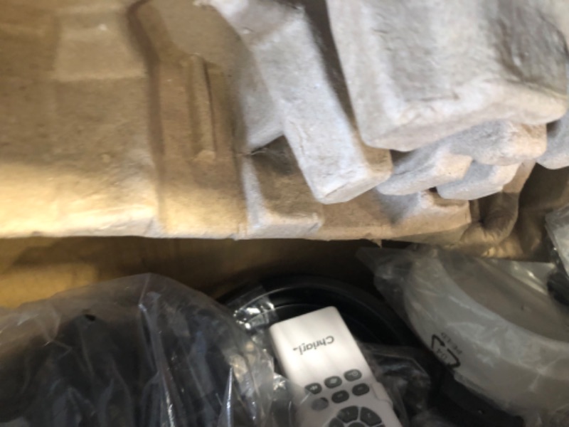 Photo 3 of Chriari Ceiling Fans with Lights, 60" Wood Ceiling Fan with Remote Control, 3 Walnut Fan Blades Reversible Quiet DC Motor 6 Speeds Timing Farmhouse Ceiling Fan for Patios Bedroom Living Room 60-Inch Walnut Ceiling Fan