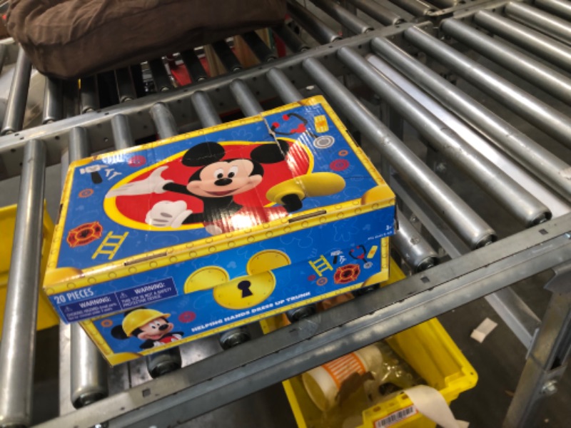 Photo 1 of Disney Junior Mickey Mouse Helping Hands Dress Up Trunk, 19 Piece Pretend Play Set with Storage, Size 4-6X, Amazon Exclusive, by Just Play
