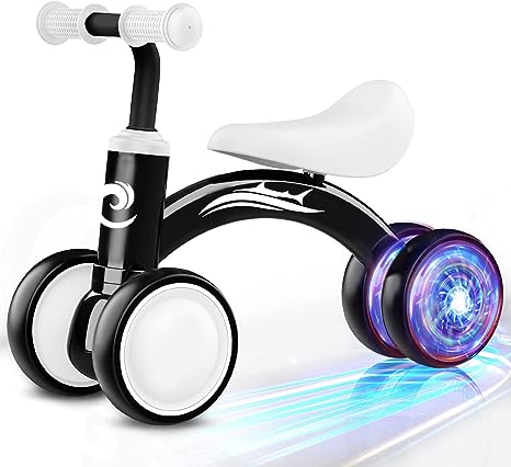 Photo 1 of Colorful Lighting Baby Balance Bike Toys for 1 Year Old Boy Gifts, 10-36 Month Toddler Balance Bike, No Pedal 4 Silence Wheels & Soft Seat First Riding on Toys, One Year Old Boy Birthday Gifts.