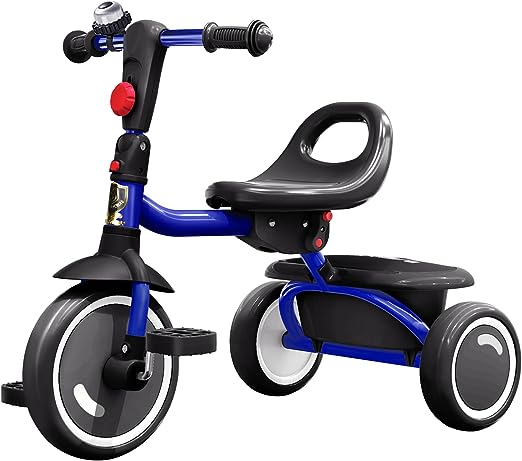 Photo 1 of BABYJOEY Toddler Tricycles from 18 Months to 5 Years Old, Foldable Kids Trike with Removable Storage Basket Easy to Install Riding Bike Gift for Boys and Girls?Blue?
