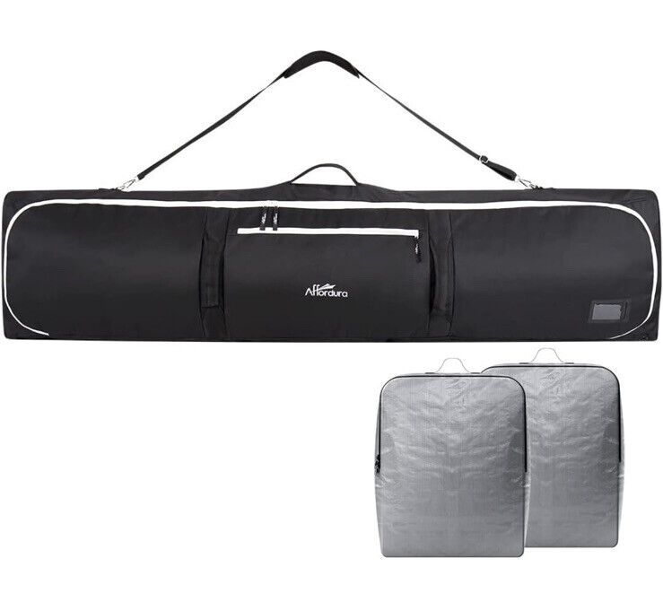 Photo 1 of Affordura Snowboard Bag Fits 2-Piece Ski and Boot Bag Padded Ski Bag 165cm
