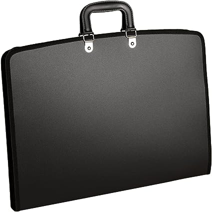 Photo 1 of 11x17 Art Portfolio Case with Zipper Leger Portfolio Folder for Artwork PP Material Frosted Feel 11 x 17 Artist Portfolio Bag Oxford Cloth Edge Black 1 Pack